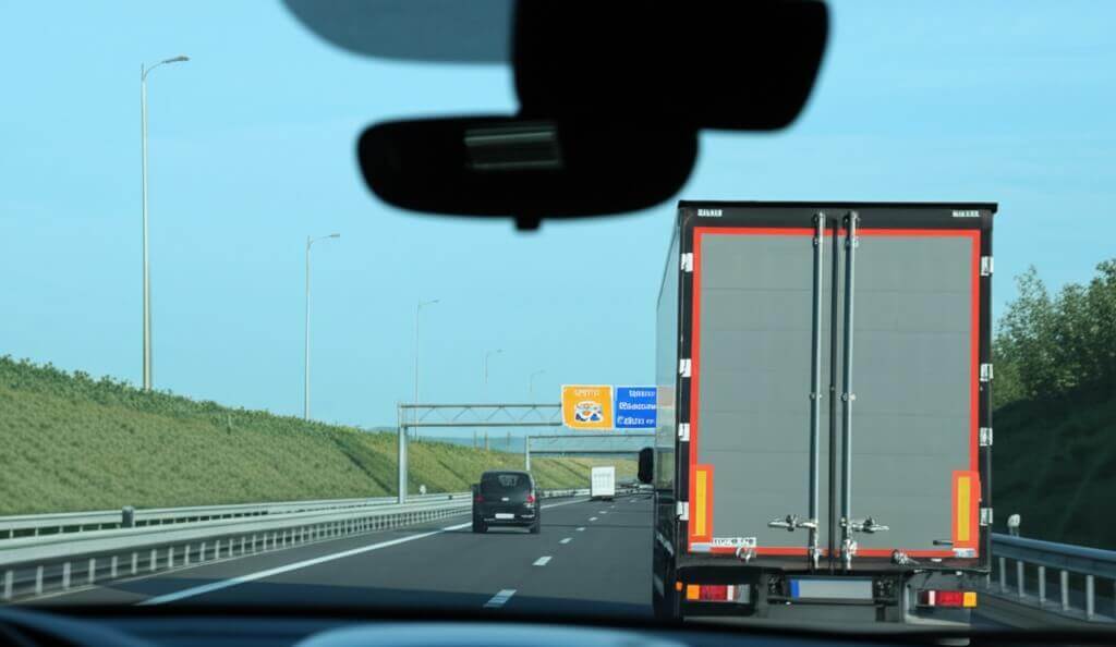 Furgone da trasloco sull'autostrada Milano-Firenze