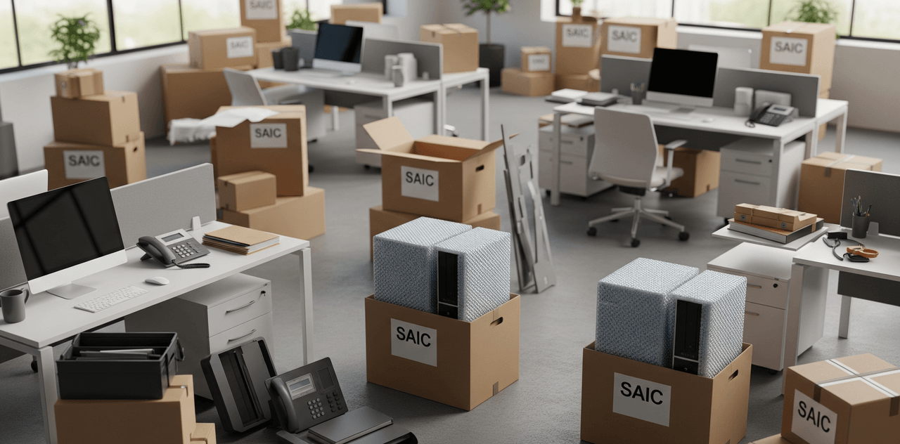 Professional team handling an office move in Viterbo